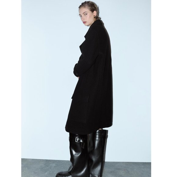 BLOGGER'S FAVE! Zara Wool Coat Black NWT - Limited Editionion - Picture 11 of 15